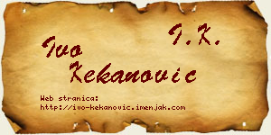 Ivo Kekanović vizit kartica